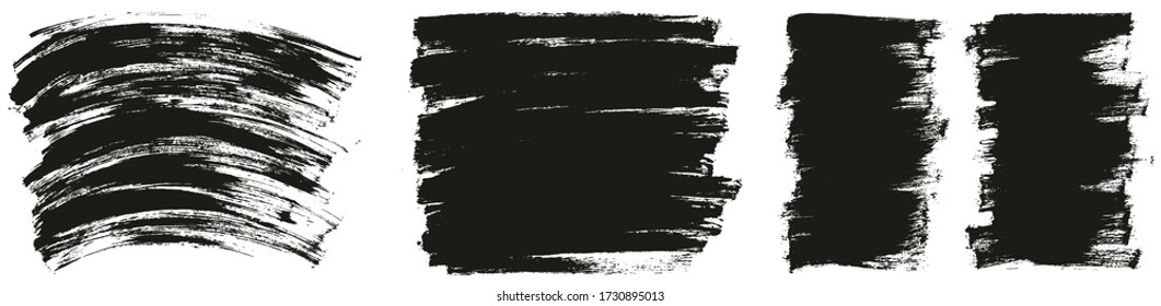 Flat Paint Brush Thin Curved & Long & Short Background High Detail Abstract Vector Background Set 