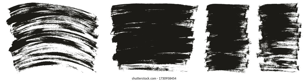 Flat Paint Brush Thin Curved & Long & Short Background High Detail Abstract Vector Background Set 
