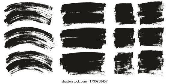 Pincel de pintura plana con curvatura delgada y fondo largo y corto de alto detalle Resumen conjunto de fondo de vectores 
