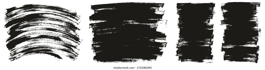 Pincel de pintura plana con curvatura delgada y fondo largo y corto de alto detalle Resumen conjunto de fondo de vectores 