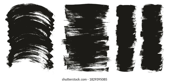 Flat Paint Brush Thin Curved & Long & Short Background High Detail Abstract Vector Background Set 