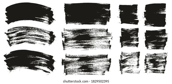 Flat Paint Brush Thin Curved & Long & Short Background High Detail Abstract Vector Background Set 