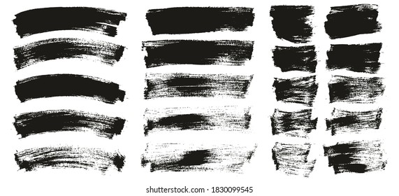 Flat Paint Brush Thin Curved & Long & Short Background High Detail Abstract Vector Background Set 