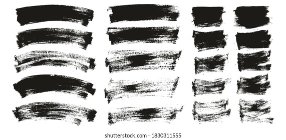 Flat Paint Brush Thin Curved & Long & Short Background High Detail Abstract Vector Background Set 