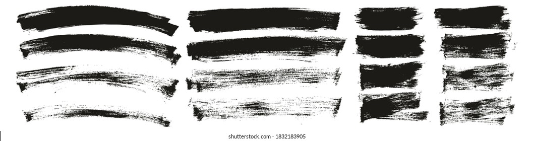 Pincel de pintura plana con curvatura delgada y fondo largo y corto de alto detalle Resumen conjunto de fondo de vectores 