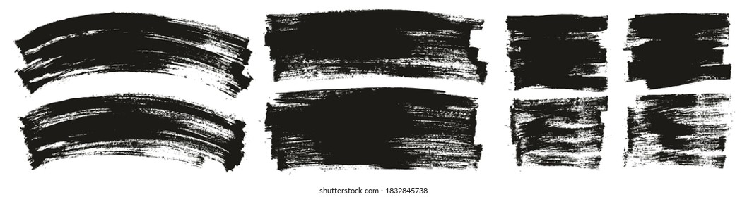 Flat Paint Brush Thin Curved & Long & Short Background High Detail Abstract Vector Background Set 