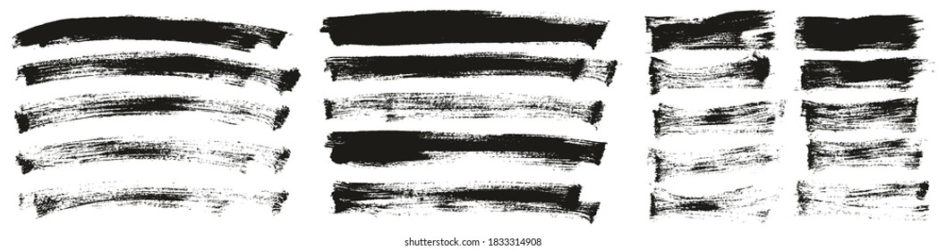 Flat Paint Brush Thin Curved & Long & Short Background High Detail Abstract Vector Background Set 