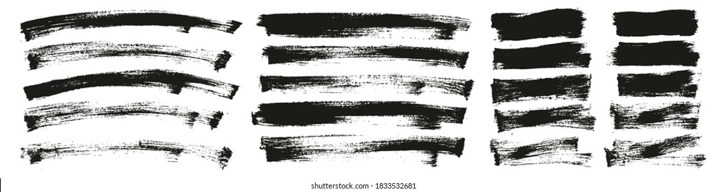 Pincel de pintura plana con curvatura delgada y fondo largo y corto de alto detalle Resumen conjunto de fondo de vectores 