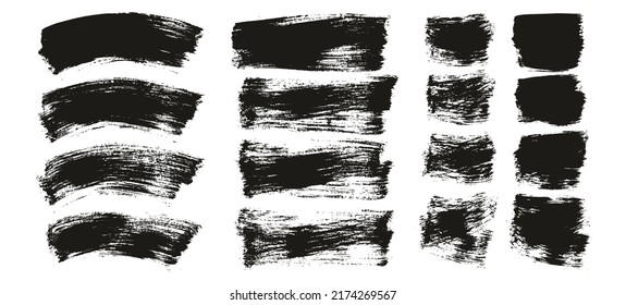 Pincel De Pintura Plano Curvo Delgado Y Fondo Largo Y Corto Detalle Resumen Conjunto De Fondo Del Vector 