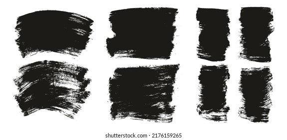 Pincel De Pintura Plano Curvo Delgado Y Fondo Largo Y Corto Detalle Resumen Conjunto De Fondo Del Vector 