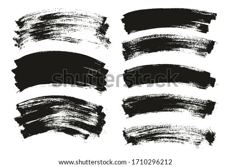 Flat Paint Brush Thin Curved Background High Detail Abstract Vector Background Mix Set 