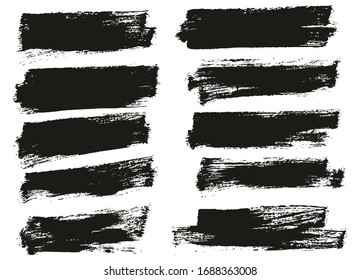 Flat Paint Brush Thin Half Background High Detail Abstract Vector Background Set 