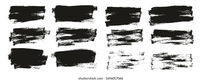 Flat Paint Brush Thin Half Background High Detail Abstract Vector Background Set 