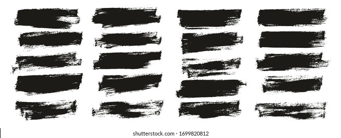 Flat Paint Brush Thin Half Background High Detail Abstract Vector Background Set 