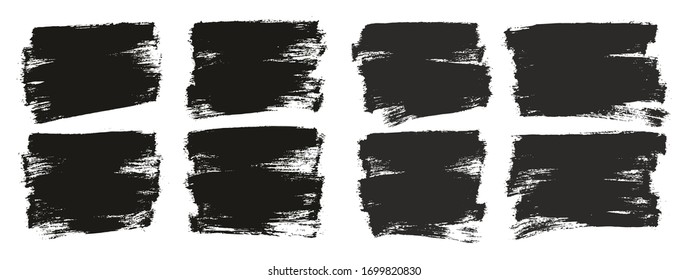 Flat Paint Brush Thin Half Background High Detail Abstract Vector Background Set 