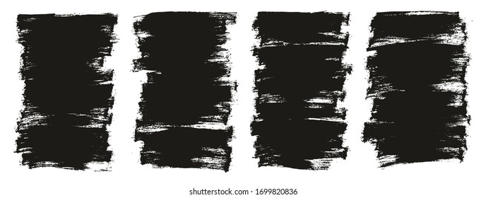 Flat Paint Brush Thin Half Background High Detail Abstract Vector Background Set 
