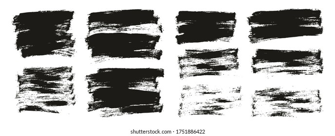 Flat Paint Brush Thin Half Background Mix High Detail Abstract Vector Background Set 