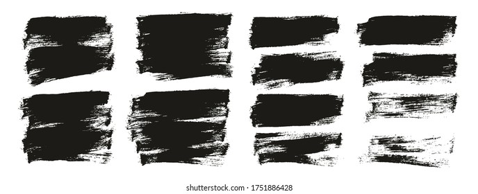 Flat Paint Brush Thin Half Background Mix High Detail Abstract Vector Background Set 