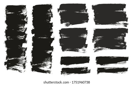 Flat Paint Brush Thin Half Background Mix High Detail Abstract Vector Background Set 