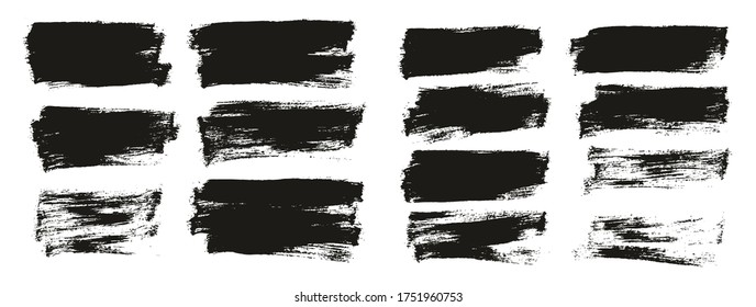 Flat Paint Brush Thin Half Background Mix High Detail Abstract Vector Background Set 