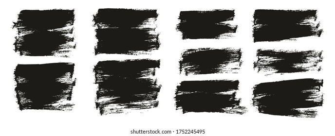 Flat Paint Brush Thin Half Background Mix High Detail Abstract Vector Background Set 