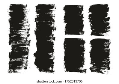 Flat Paint Brush Thin Half Background Mix High Detail Abstract Vector Background Set 