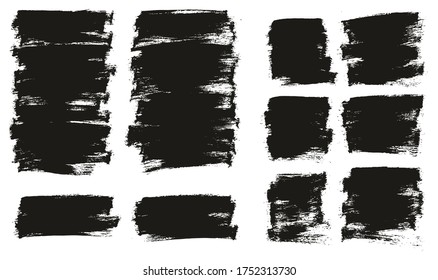 Flat Paint Brush Thin Half Background Mix High Detail Abstract Vector Background Set 