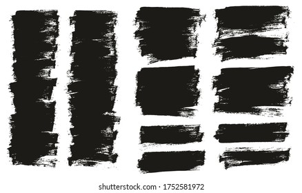 Flat Paint Brush Thin Half Background Mix High Detail Abstract Vector Background Set 