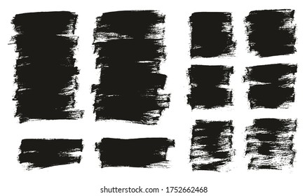 Flat Paint Brush Thin Half Background Mix High Detail Abstract Vector Background Set 