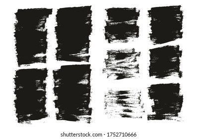 Flat Paint Brush Thin Half Background Mix High Detail Abstract Vector Background Set 