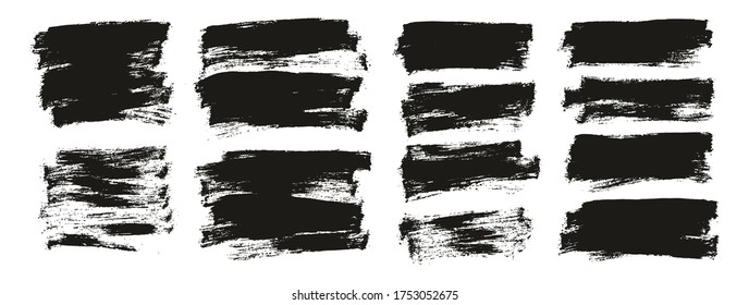 Flat Paint Brush Thin Half Background Mix High Detail Abstract Vector Background Set 