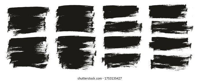 Flat Paint Brush Thin Half Background Mix High Detail Abstract Vector Background Set 