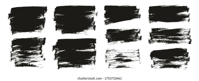 Flat Paint Brush Thin Half Background Mix High Detail Abstract Vector Background Set 