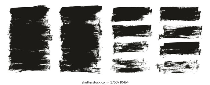 Flat Paint Brush Thin Half Background Mix High Detail Abstract Vector Background Set 