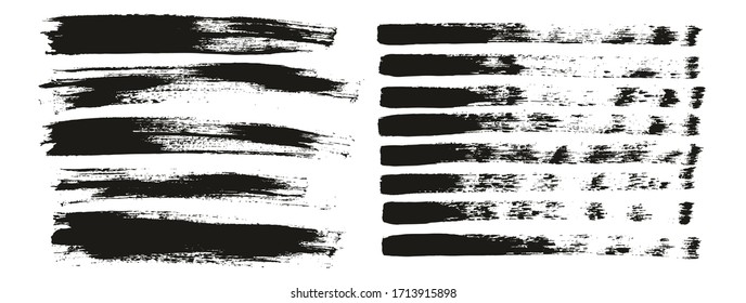 Pincel plano Pincel grueso y fondo Mezcla de líneas de vectores abstractos de alto detalle Conjunto de fondo 