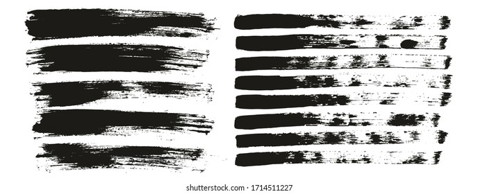 Pincel plano Pincel grueso y fondo Mezcla de líneas de vectores abstractos de alto detalle Conjunto de fondo 