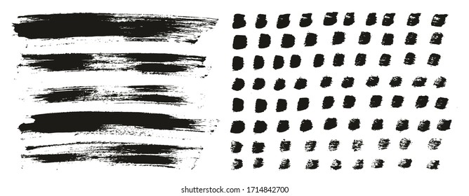 Pincel plano Pincel grueso y fondo Mezcla de líneas de vectores abstractos de alto detalle Conjunto de fondo 