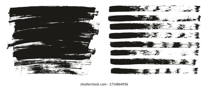 Flat Paint Brush Thin Lines & Background Mix High Detail Abstract Vector Lines Background Mix Set 