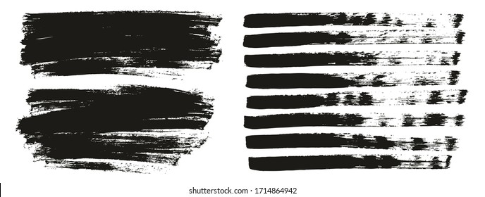 Flat Paint Brush Thin Lines & Background Mix High Detail Abstract Vector Lines Background Mix Set 