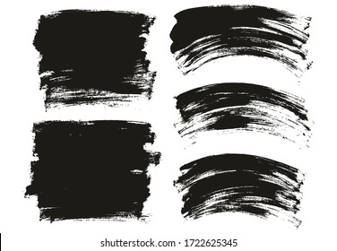 Flat Paint Brush Thin Long & Curved Background Mix High Detail Abstract Vector Background Mix Set 