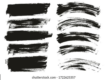 Flat Paint Brush Thin Long & Curved Background Mix High Detail Abstract Vector Background Mix Set 