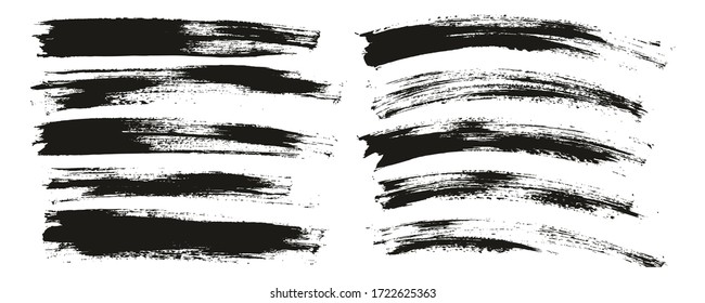 Pincel plano Pincel grueso fondo largo y curvado Mezcla de fondo abstracto de alto detalle conjunto de fondo de vectores 