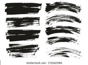 Flat Paint Brush Thin Long & Curved Background Mix High Detail Abstract Vector Background Mix Set 