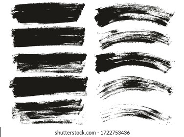 Flat Paint Brush Thin Long & Curved Background Mix High Detail Abstract Vector Background Mix Set 