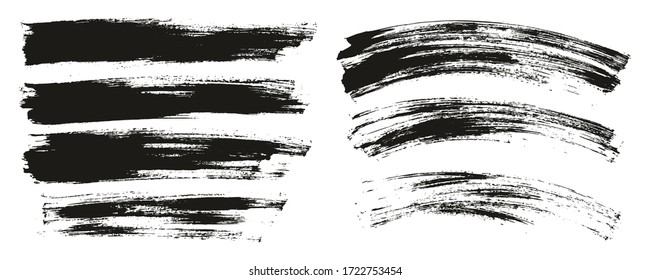 Flat Paint Brush Thin Long & Curved Background Mix High Detail Abstract Vector Background Mix Set 