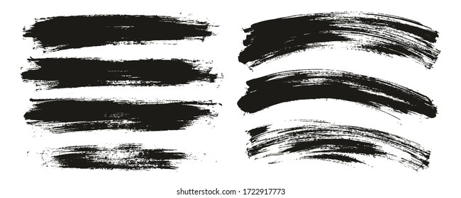 Flat Paint Brush Thin Long & Curved Background Mix High Detail Abstract Vector Background Mix Set 