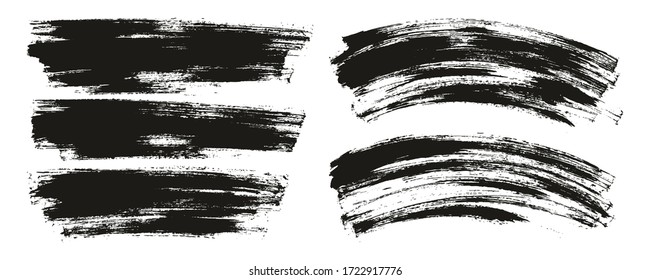 Flat Paint Brush Thin Long & Curved Background Mix High Detail Abstract Vector Background Mix Set 