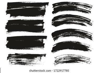 Flat Paint Brush Thin Long & Curved Background Mix High Detail Abstract Vector Background Mix Set 