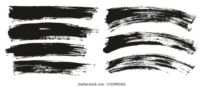 Flat Paint Brush Thin Long & Curved Background Mix High Detail Abstract Vector Background Mix Set 