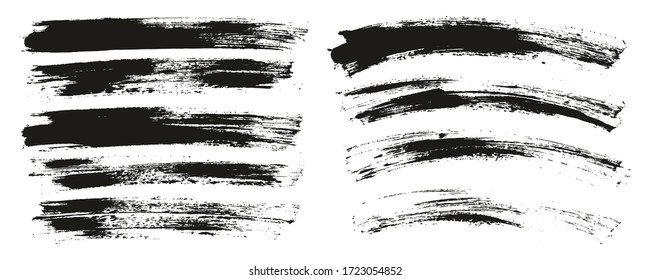 Flat Paint Brush Thin Long & Curved Background Mix High Detail Abstract Vector Background Mix Set 